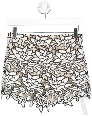 Alice   Olivia Black High Waisted Lace Short UK XS