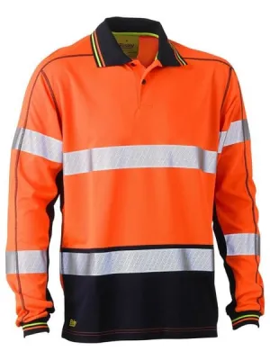 Bisley Taped Hi Vis Polyester Mesh Long Sleeve Polo
