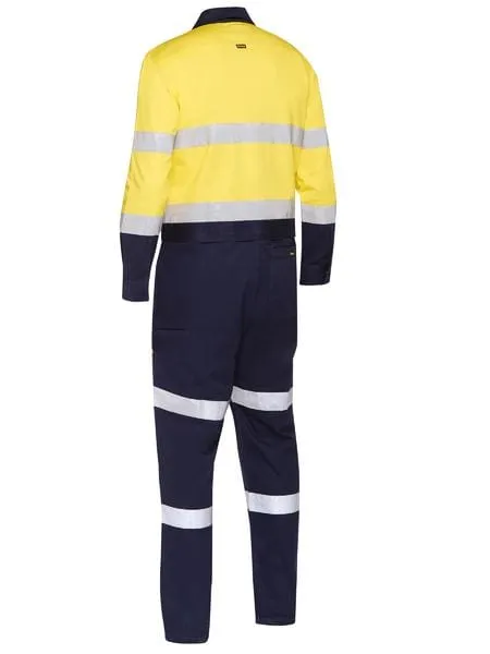 Bisley Taped Hi Vis Work Coverall with Waist Zip Opening