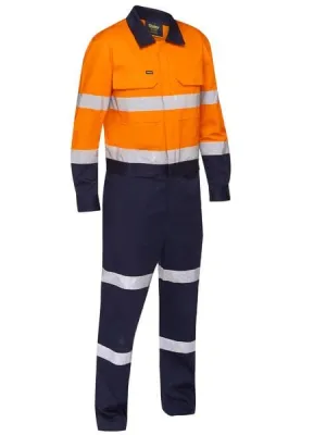 Bisley Taped Hi Vis Work Coverall with Waist Zip Opening