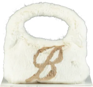 Blu Marine Cream Eco Fur Shoulder Bag