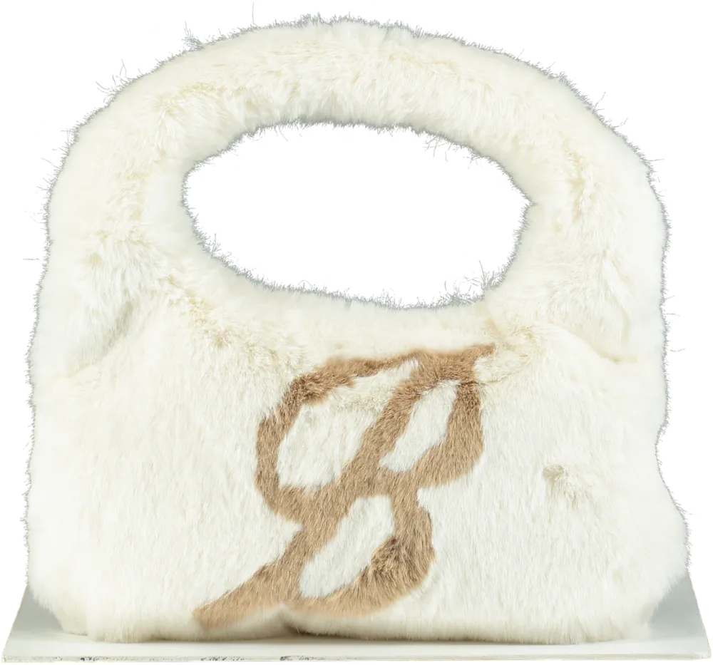 Blu Marine Cream Eco Fur Shoulder Bag
