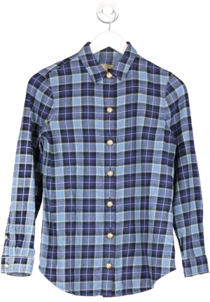 Burberry Brit Blue Check Brushed Cotton Shirt UK 6