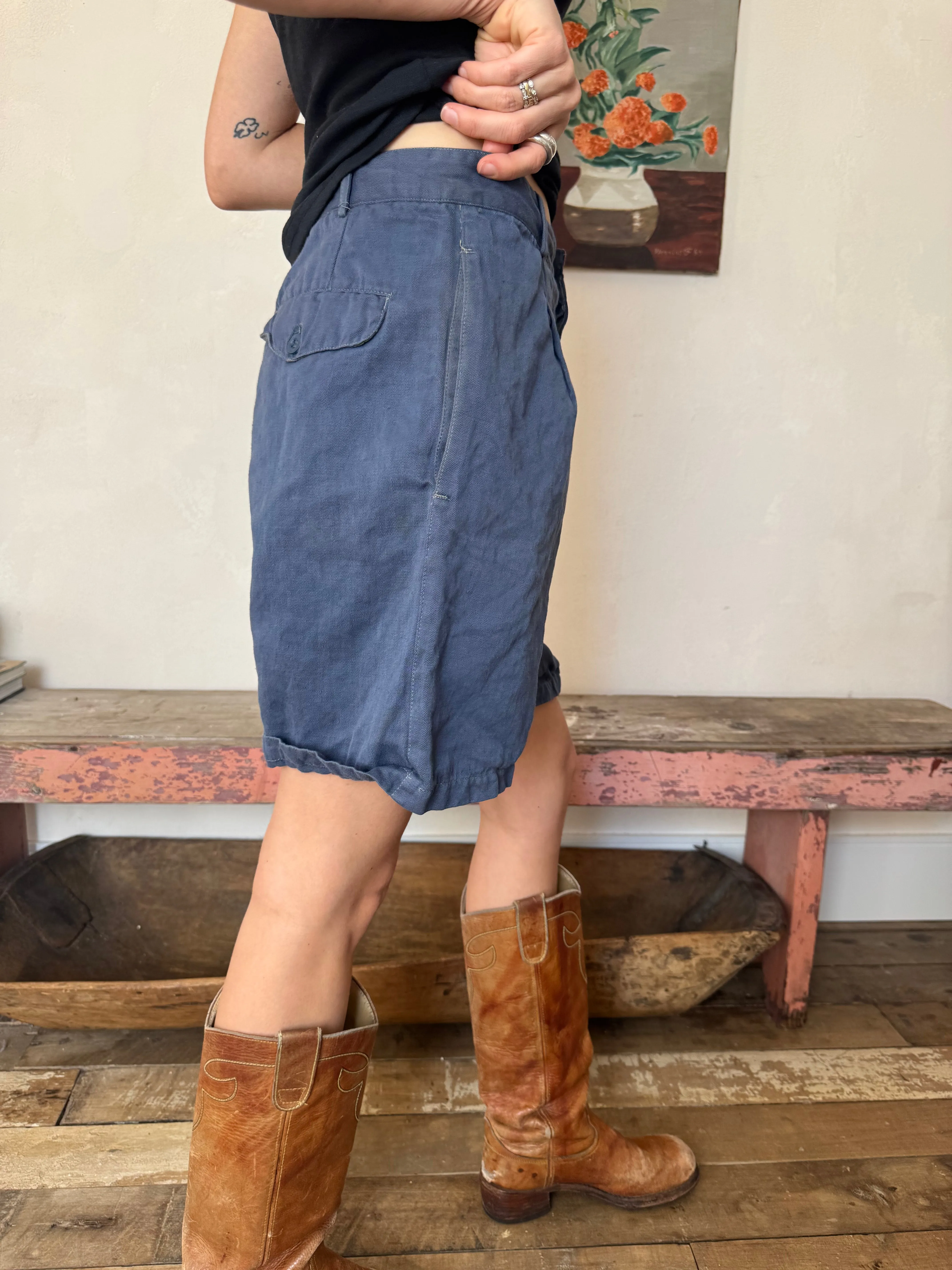 Faded French Workwear Shorts #6