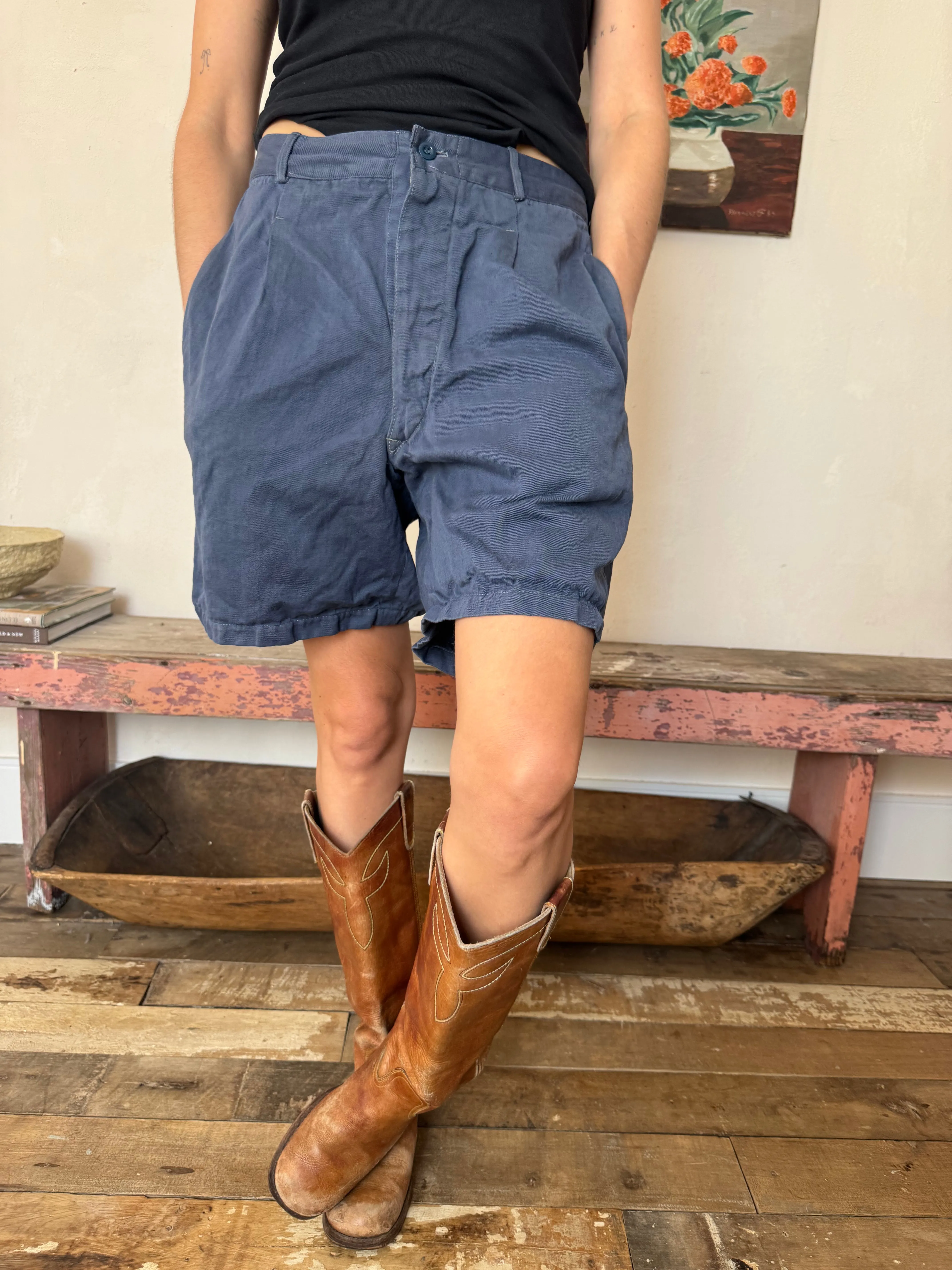 Faded French Workwear Shorts #6