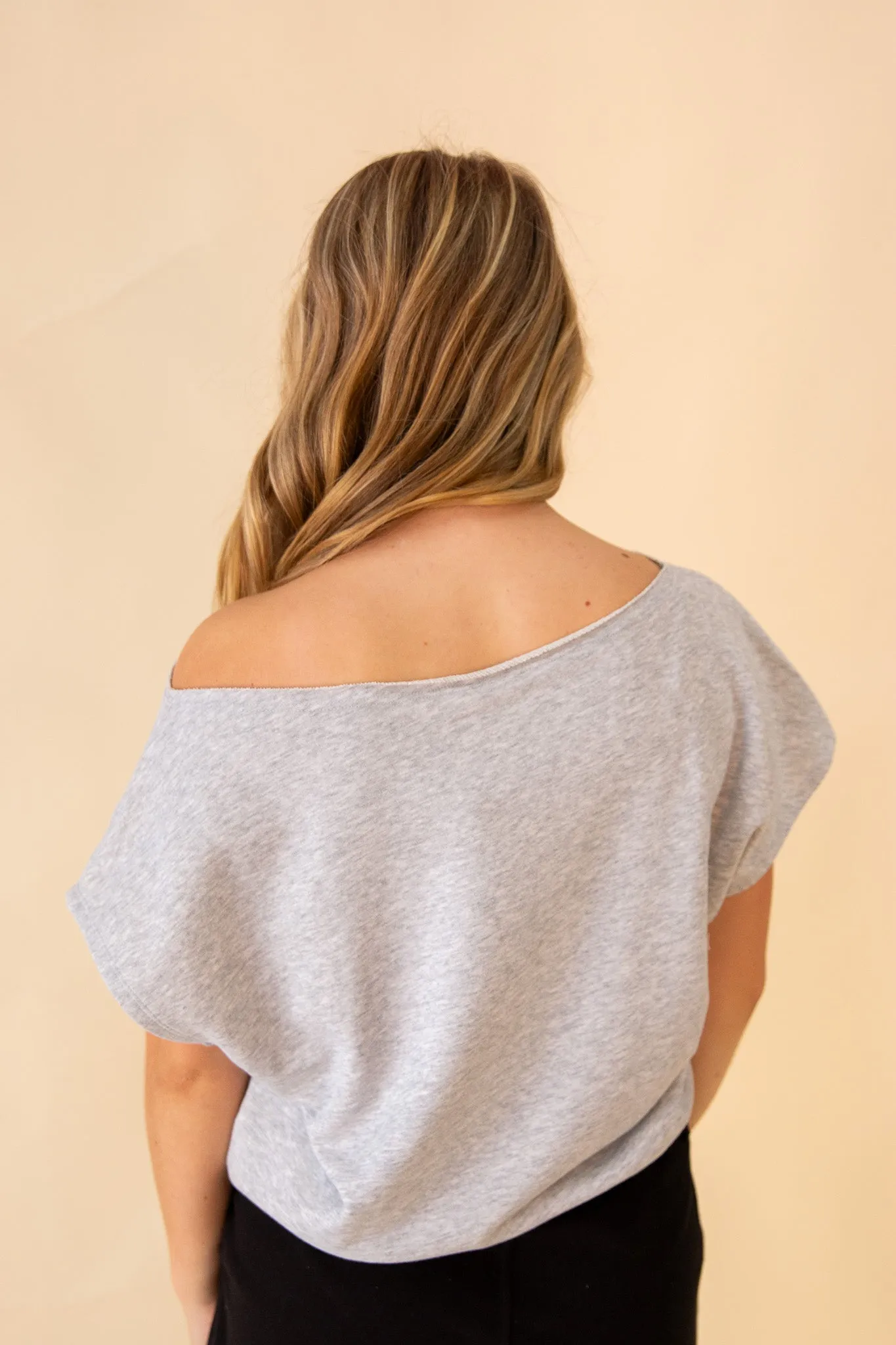 FeFe French Terry Off The Shoulder Top