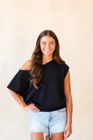FeFe French Terry Off The Shoulder Top