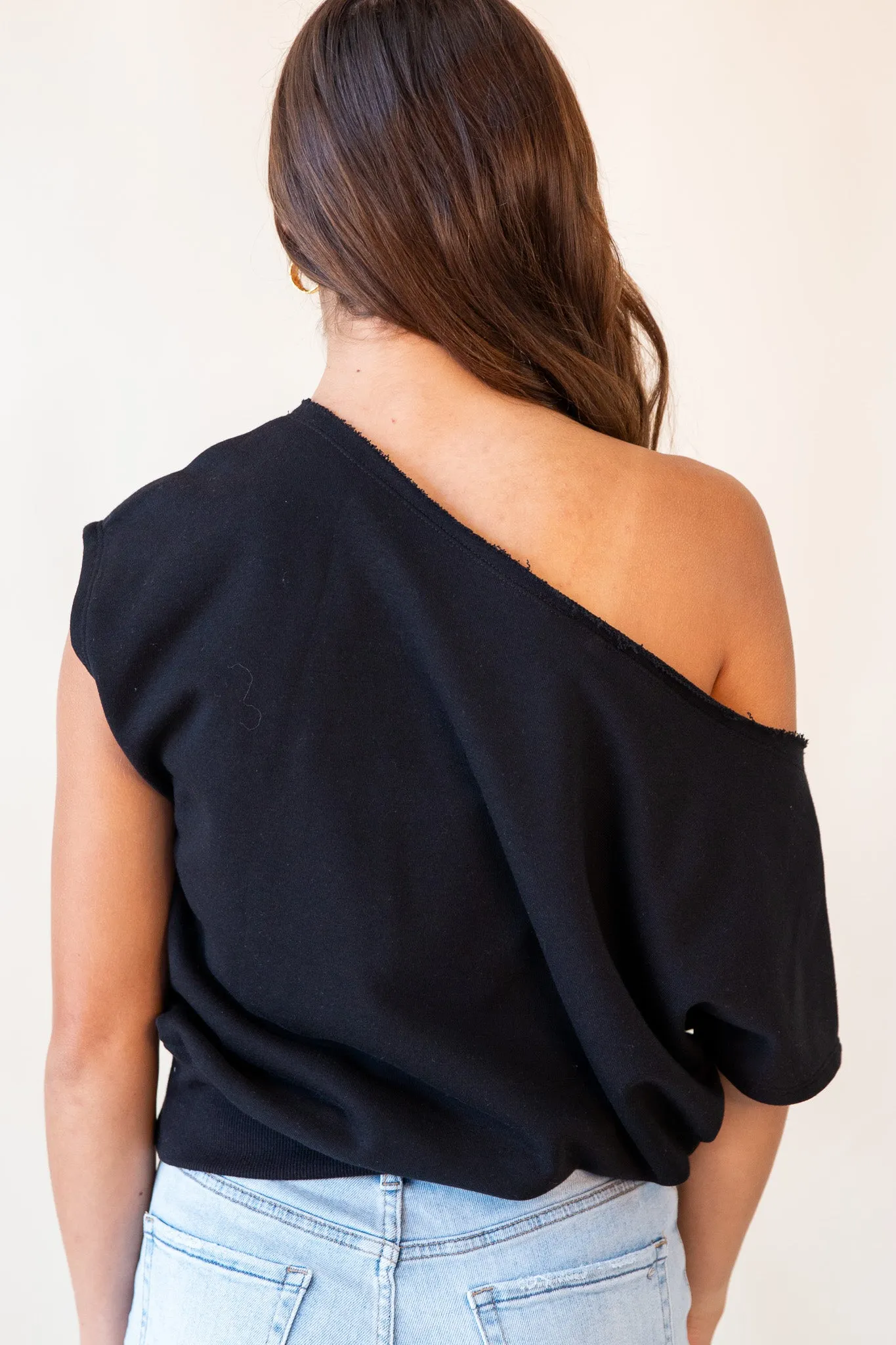 FeFe French Terry Off The Shoulder Top