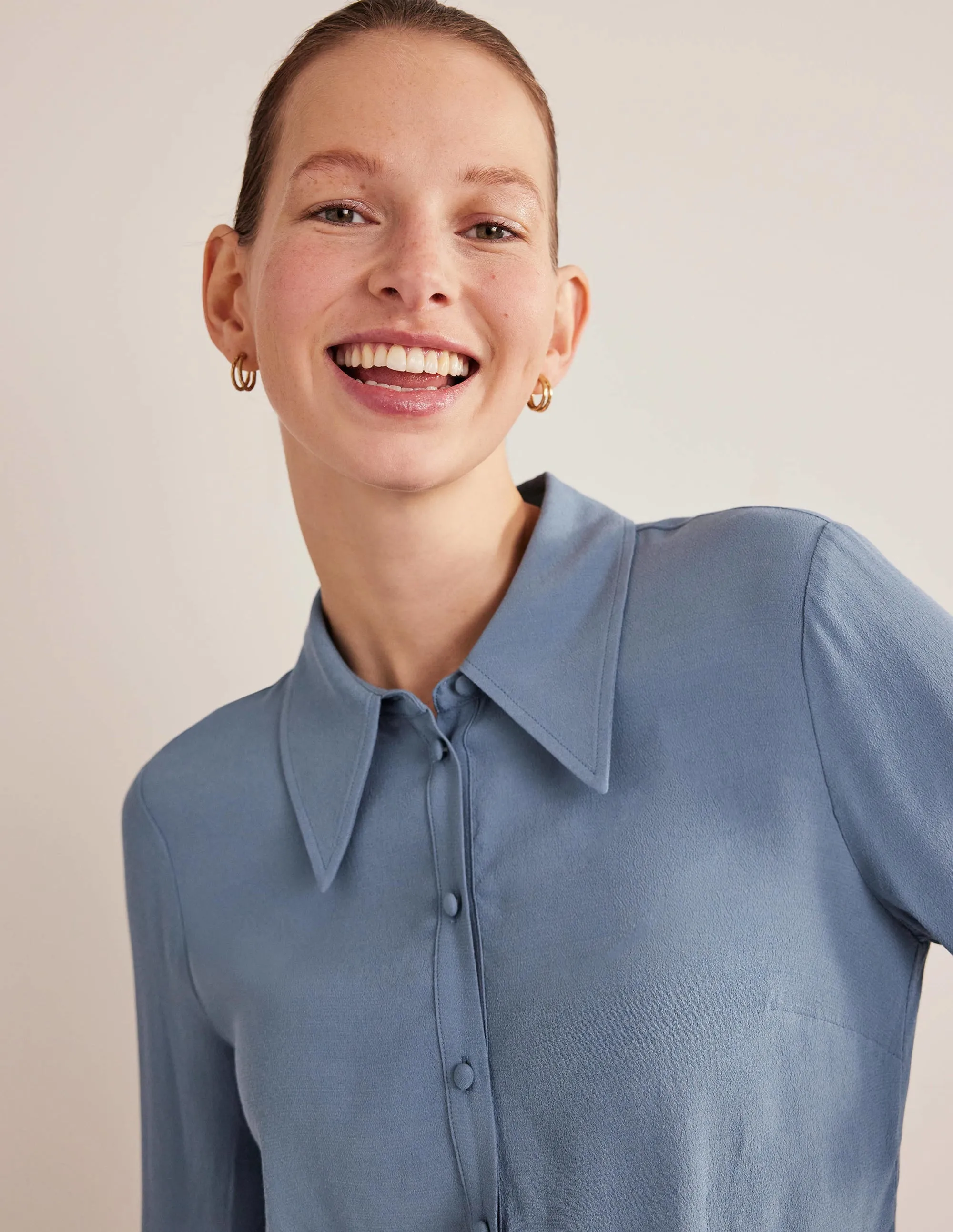 Fitted Workwear Shirt-Captains Blue