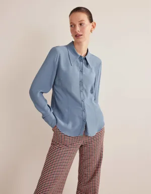 Fitted Workwear Shirt-Captains Blue