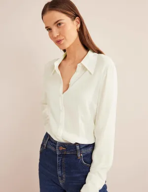 Fitted Workwear Shirt-Ivory
