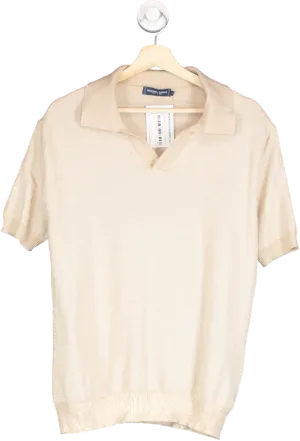 Frescobol Carioca Beige Joaquim Knit Polo Shirt UK M