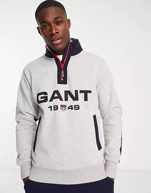 Gant Logo Half Zip Sweatshirt