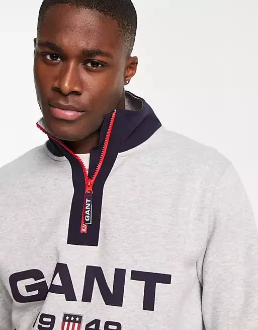 Gant Logo Half Zip Sweatshirt