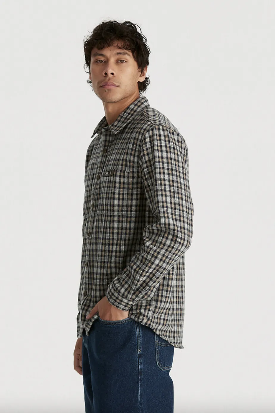 LEE WORKER L/S SHIRT - BROWN CHECK