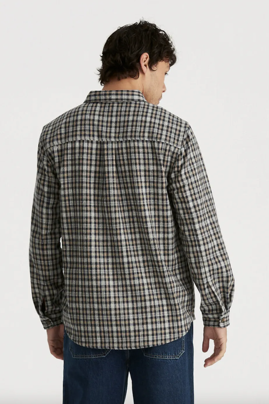 LEE WORKER L/S SHIRT - BROWN CHECK