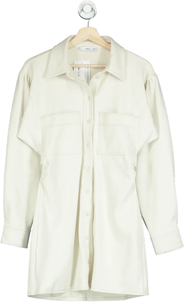 MANGO Cream Blazer Style Mini Dress UK S