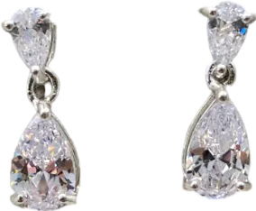 SIMPLY SILVER 925 Sterling Silver Cubic Zirconia Pear Drop Jewellery Set One Size