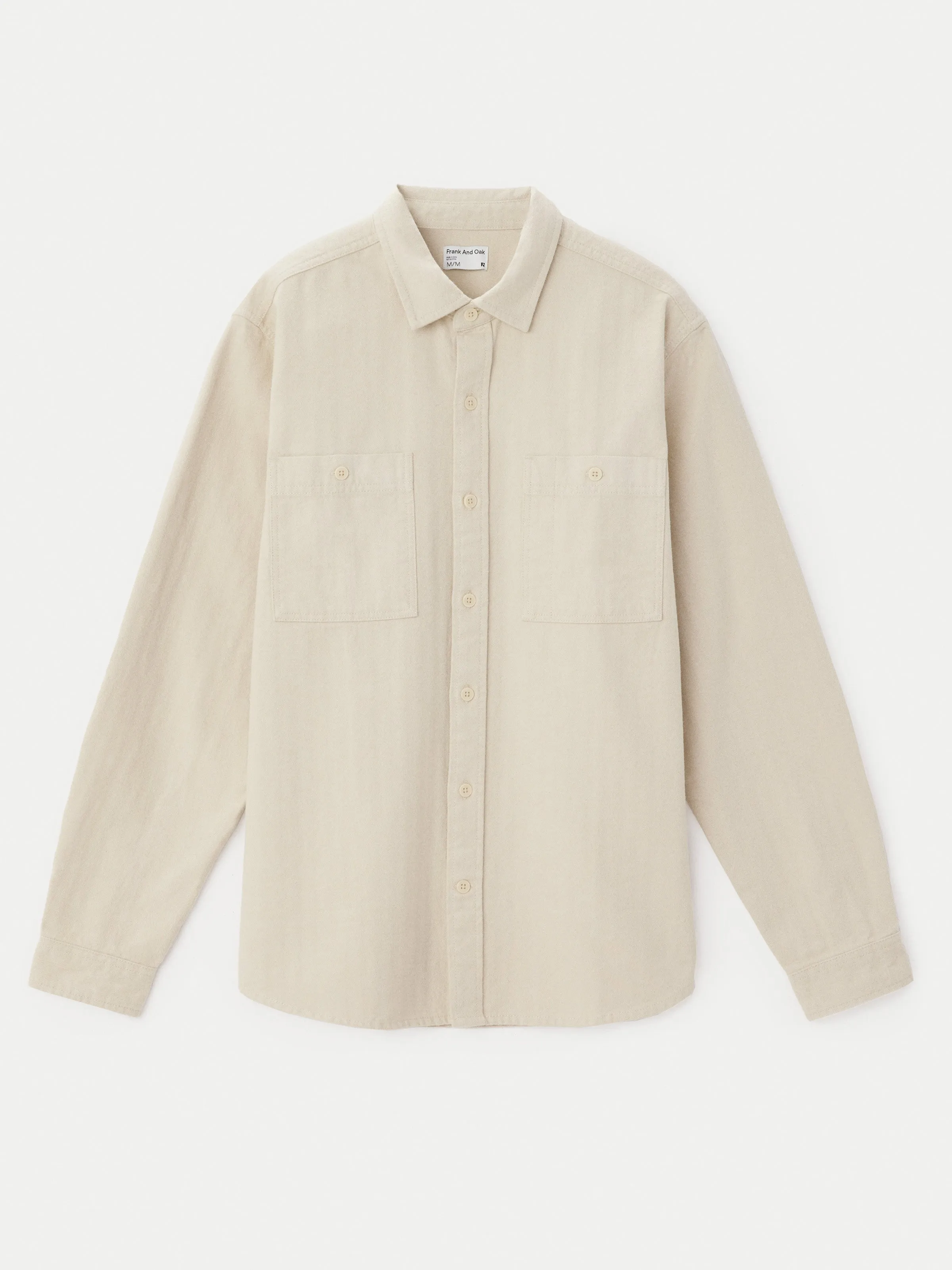 The Herringbone Overshirt in Beige
